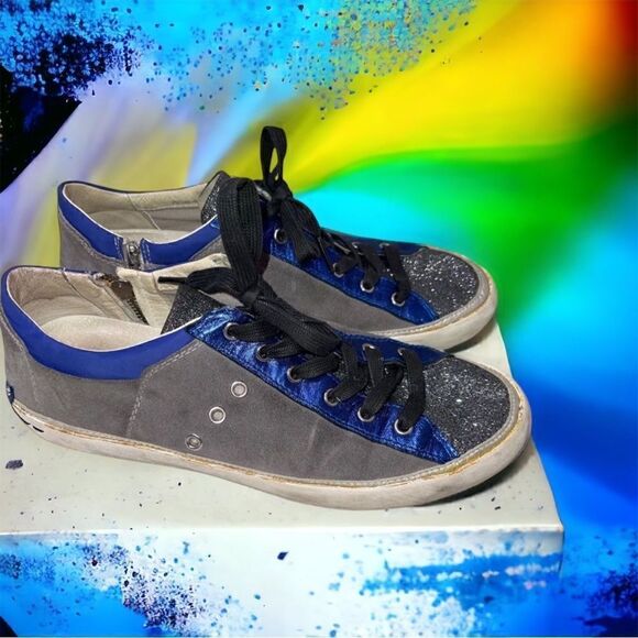 Crime London Gray Suede Sneakers Size 40 US 9 Mildly distressed. PRICE IS FIRM! - Picture 1 of 9